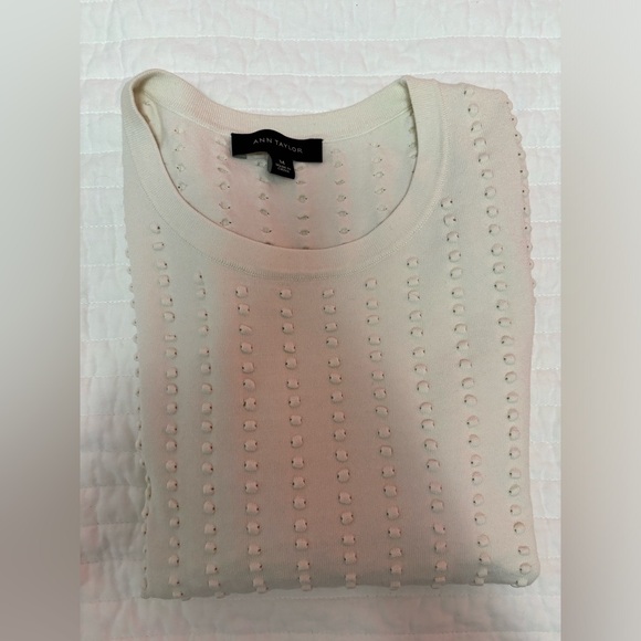 Ann Taylor Textured Dot Sweater T-Shirt - Picture 3 of 3